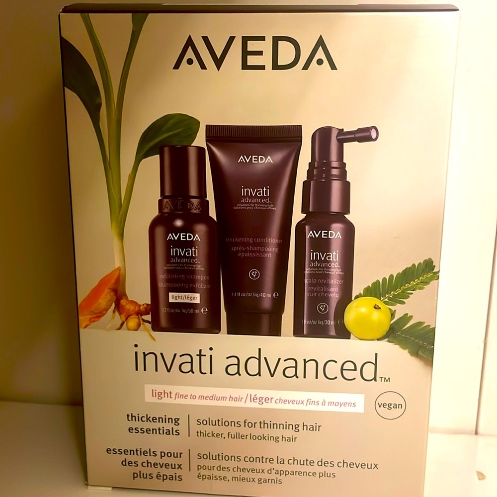 Aveda Invati light hair set.